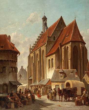 雅克·弗朗索瓦·卡拉班的《弗拉芒市场的场景》