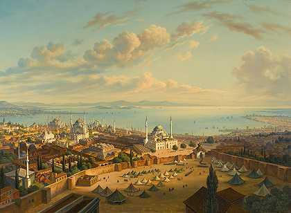 休伯特·萨特勒的《君士坦丁堡从贝亚齐特火塔》