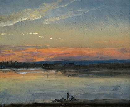约翰·克里斯蒂安·达尔的《暮色中的易北河》