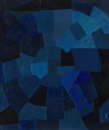 奥托·弗伦德利希的《蓝色构图》
