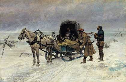卡尔·古斯塔夫·海尔奎斯特的《梅拉伦湖冰面上年轻的斯坦·斯图尔之死》