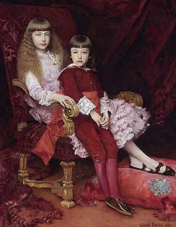 加布里埃尔·费里尔的《玛格丽特·德·奥尔良公主（1869-1940）和让·德·奥尔良王子（1874-1940）》