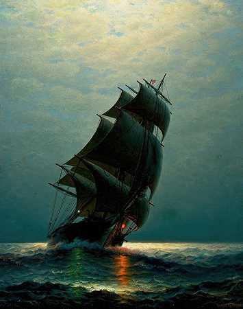 詹姆斯·盖尔·泰勒的《夜晚的船》
