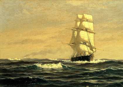 威廉·爱德华·诺顿的《缅因州海岸外的帆船》