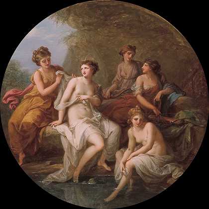安吉丽卡·考夫曼为戴安娜和她的仙女洗澡