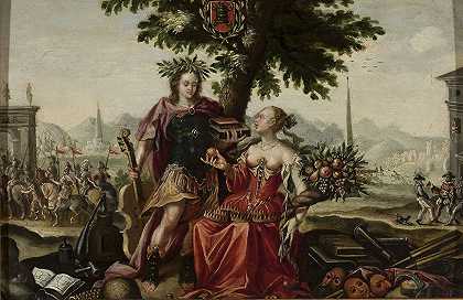 弗拉芒画家的《意大利与维纳斯和阿波罗的寓言》
