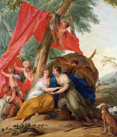 雅各布·德·维特的《朱庇特，伪装成戴安娜，引诱尼姆夫·卡利斯托》