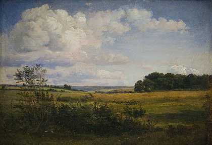 Dankvart Dreyer的《阳光下的云彩风景》
