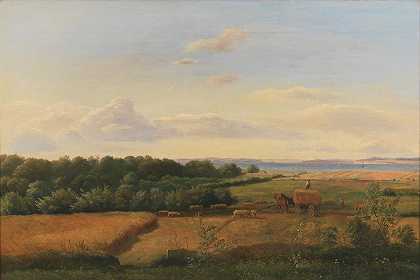 丹克瓦特·德雷尔（Dankvart Dreyer）的《丰收时节的富南风景，背景为韦德尔斯博格》