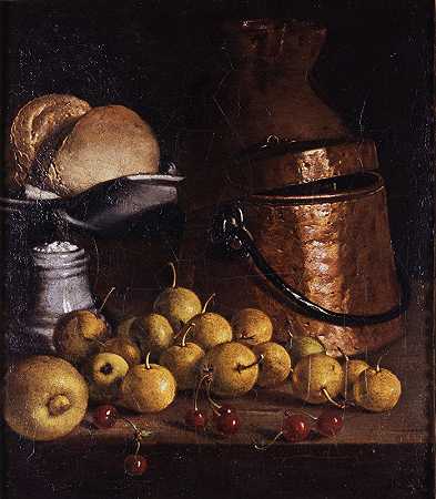 路易斯·梅伦德斯的《水果和烹饪用具的静物》