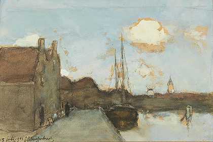 约翰·亨德里克·魏森布鲁克的《运河风景》