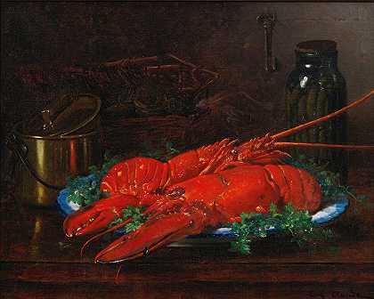 Eugène Claude的《龙虾的静物》
