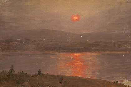 弗雷德里克·埃德温·丘奇（Frederic Edwin Church）的《日落时哈德逊河对面的景色》
