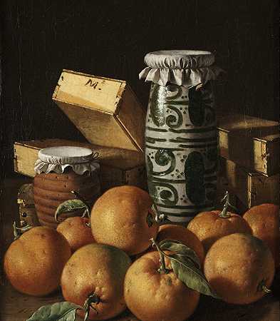 路易斯·梅伦德斯（Luis Meléndez）的《橘子、罐子和糖果盒的静物》
