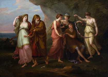 安吉丽卡·考夫曼的《Telemachus and The Nymphs of Calypso》