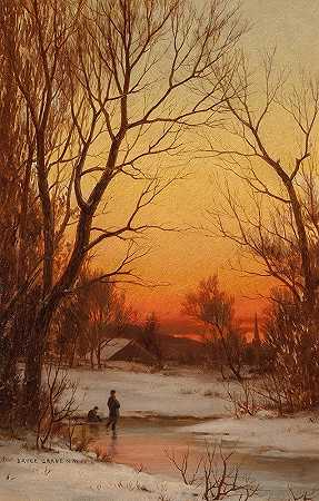 布鲁斯·克莱恩的《日落森林与池塘》