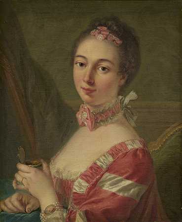 路易·米歇尔·凡·卢追随者的《女士肖像》