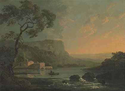 威廉·霍奇斯的《湖上渔民的风景》