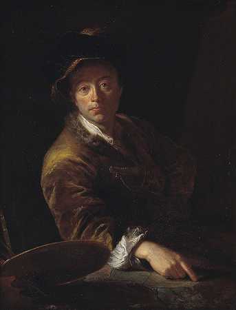 安托万·佩斯的《画家肖像》（大概是C.L.Agricola，1667-1719）