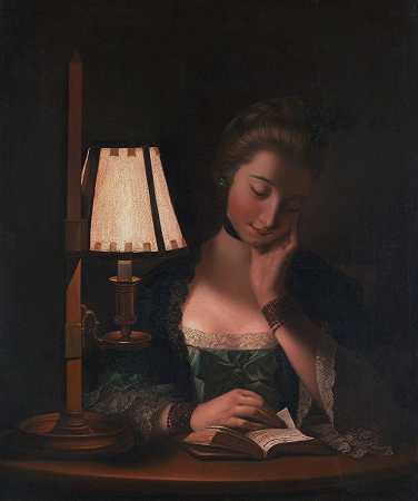亨利·罗伯特·莫兰德的《女人在纸钟罩下读书》