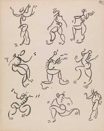 亨利·高迪耶·布热斯卡的《九个舞蹈人物，三个寄存器》