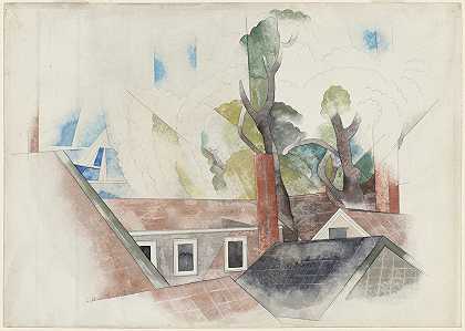 查尔斯·德茅斯的《屋顶与树木》
