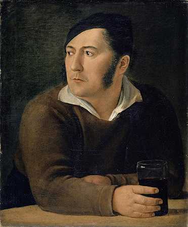 雅各布·克里斯托夫·米维尔的《艺术家哥哥莱昂哈德·米维尔·凯勒肖像》