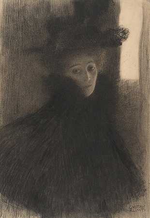 古斯塔夫·克里姆特的《披风戴帽女士肖像》