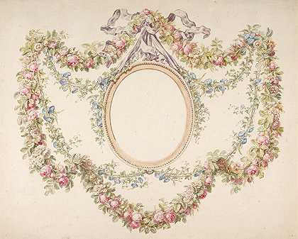 让-巴蒂斯特·皮勒姆的《花丛构成一个空的椭圆形》