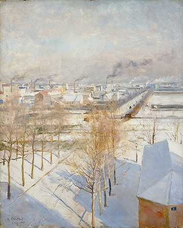 阿尔伯特·埃德尔费尔特的《雪中巴黎》