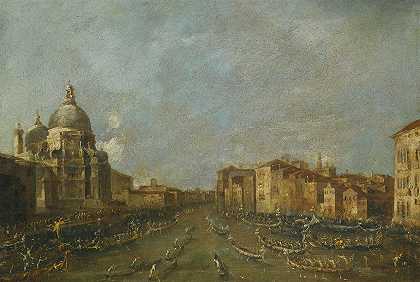 弗朗西斯科·瓜尔迪的《威尼斯，圣玛利亚德拉附近大运河上的节日致敬》