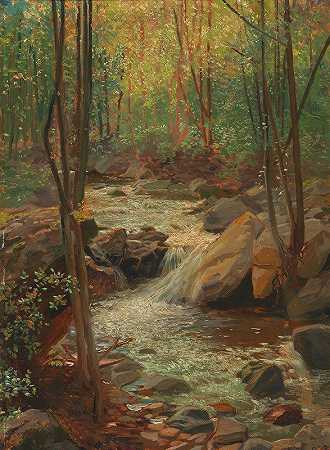 亚历山大·德米特里乌斯·高尔茨的《林地溪流》