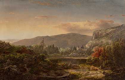 威廉·路易斯·桑塔格的《哈德逊河上游的山地风景》