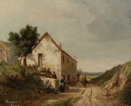 卡米尔·皮萨罗（Camille Pissarro）在A乡间小路上的家
