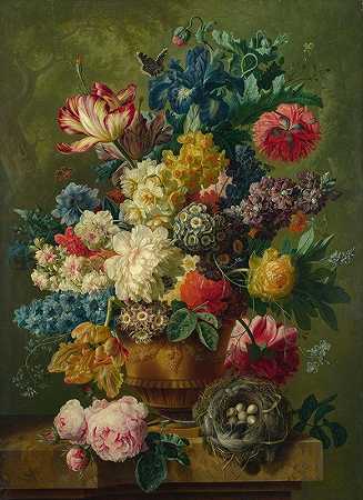 保卢斯·西奥多鲁斯·范·布鲁塞尔的《花瓶里的花》