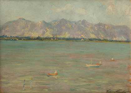 费迪南德·卡托纳的《带湖的山景》