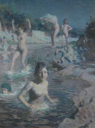 埃蒂安·迪内特的《洗澡的女人》