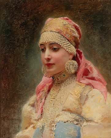 康斯坦丁·埃戈罗维奇·马可夫斯基的《波雅琳娜肖像》