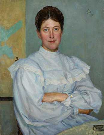 理查德·伯格的《艺术家的第二任妻子格尔达·伯格肖像》