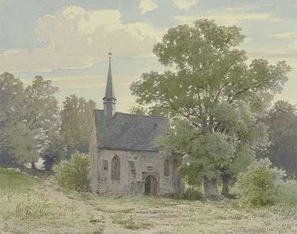 卡尔·西奥多·雷芬斯坦的《奥克斯塔特附近的教堂》