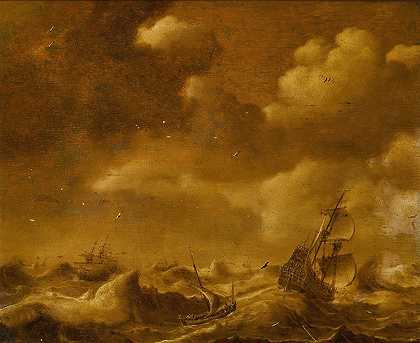 亨德里克·范·安托尼森的《暴风雨中的航运》