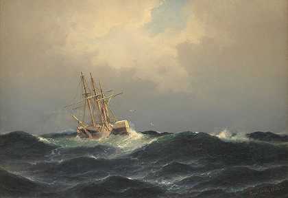 卡尔·比尔的《大西洋风暴中的轮船》