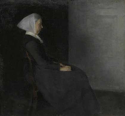 “艺术家的母亲弗雷德里克·哈默什（Frederikke Hammershøi）（艺术家母亲的肖像）”
