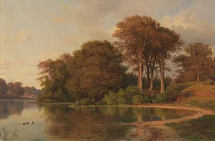 路易·古利特的《夏季湖岸风景》