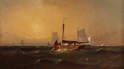 富兰克林·D·布里斯科的《船的海上场景》
