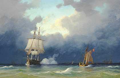 安东·梅尔比的《海上船只，恶劣天气》