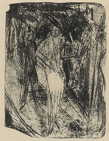 恩斯特·路德维希·凯尔希纳的《雨中女士》