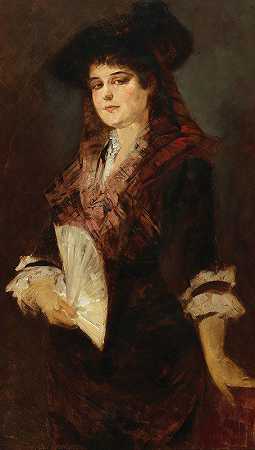 汉斯·马卡特的《一个带扇子的女人的肖像》