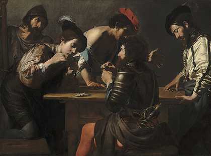 瓦伦丁·德·布洛涅的《士兵打牌和骰子》