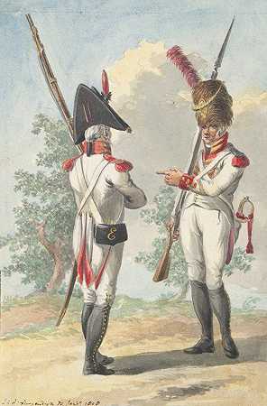 《荷兰皇家掷弹兵卫队的两名士兵》（Jan Antony Langendijk著）